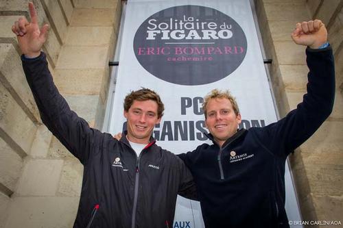 Hoping for a spot on the Rookie podium, 2013 Academy Solitaire du Figaro skipper Jack and Ed - La Solitaire Du Figaro 2013 ©  Brian Carlin / AOA http://www.artemisoffshoreacademy.com/